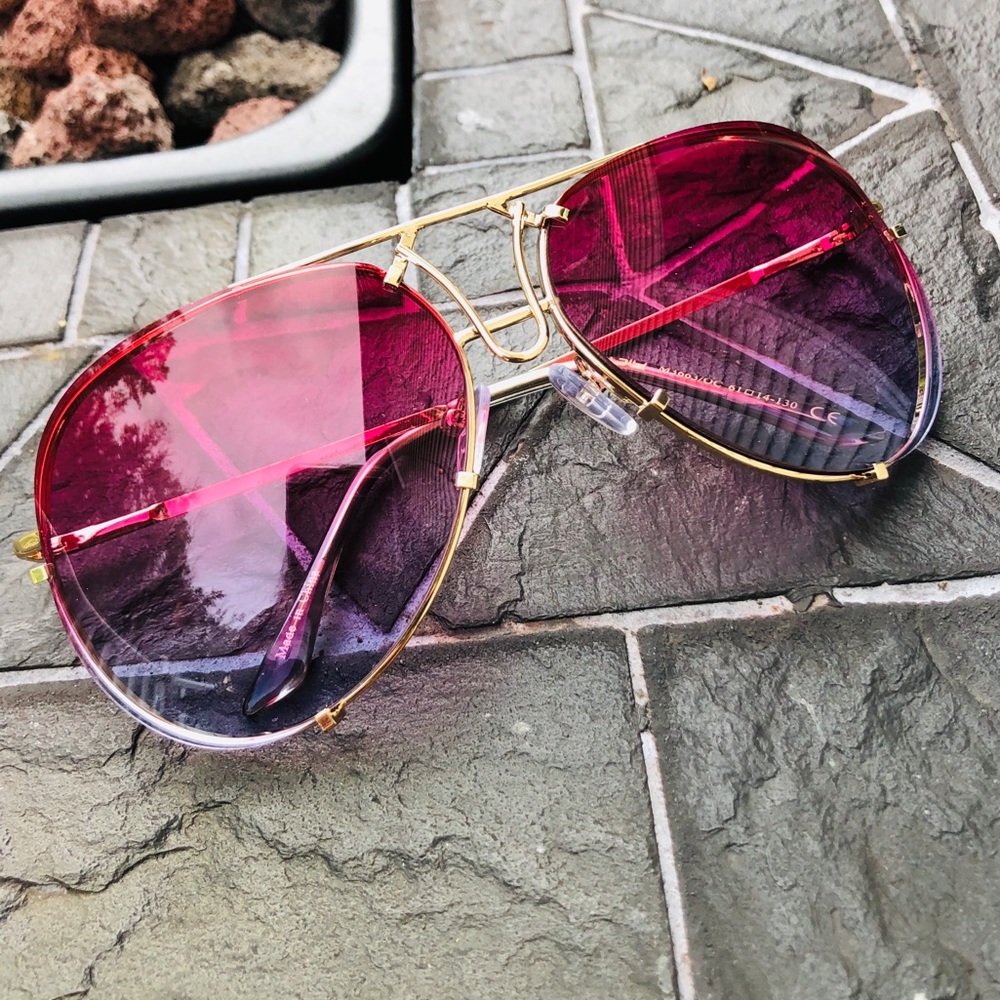 Pink and Blue Ombré Aviator Sunglasses